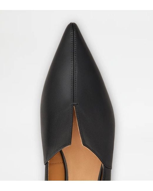 Tod's Black Pointed Flat Ballerinas