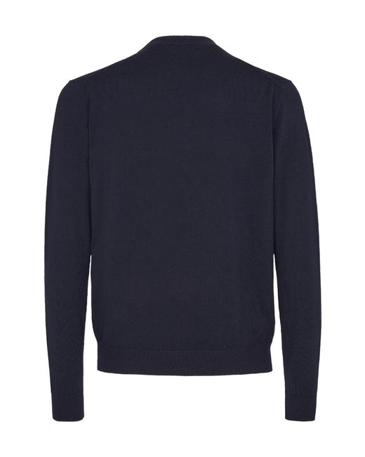 Fendi Blue Ff Motif Knit Jumper for men