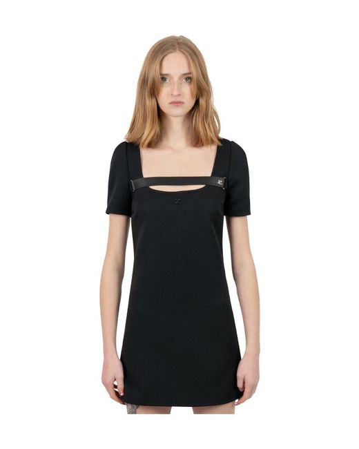 Courreges Black Logo Dress