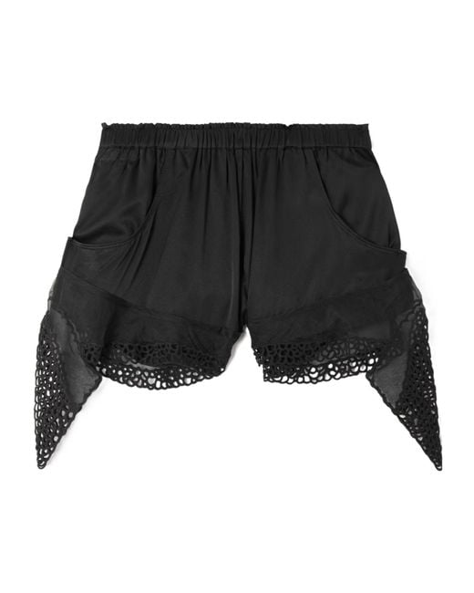 Isabel Marant Black Ildana Lace Detailed Shorts