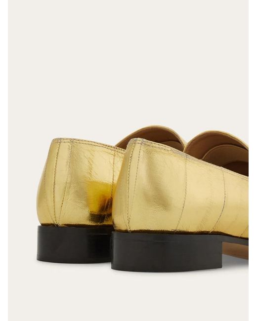 Ferragamo Natural Ferragamo Square-Toe Loafers