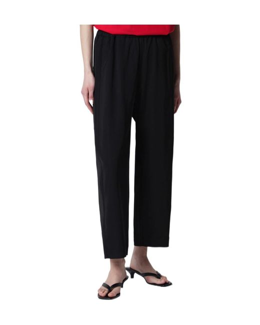 Rohe Black Elasticated-Waist Straight Leg Trousers