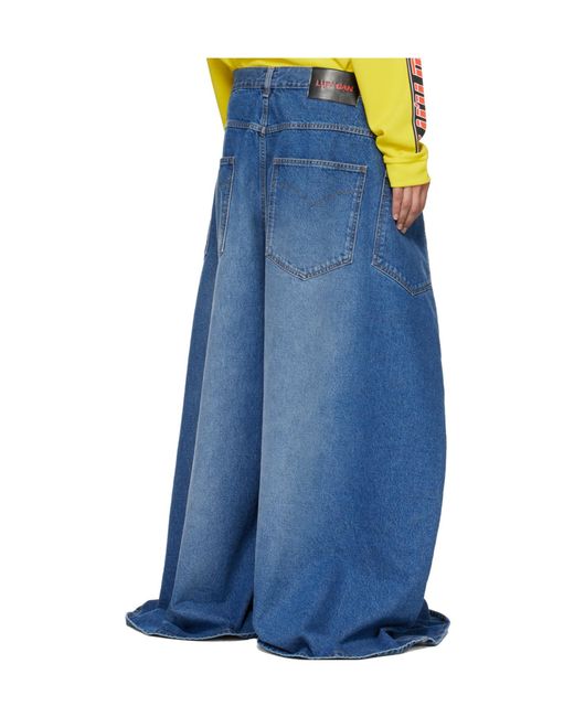 Lu'u Dan Blue Maxi X Maxi X Maxi Belt Loop Jeans for men