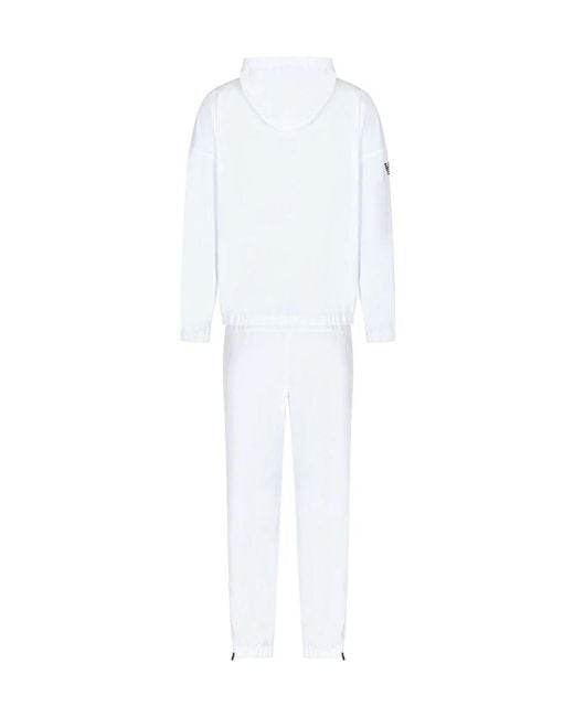 EA7 White Logo-Print Tracksuit for men
