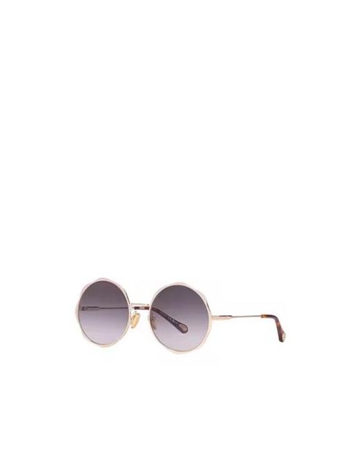 Chloé Purple Round Metal Frame Sunglasses