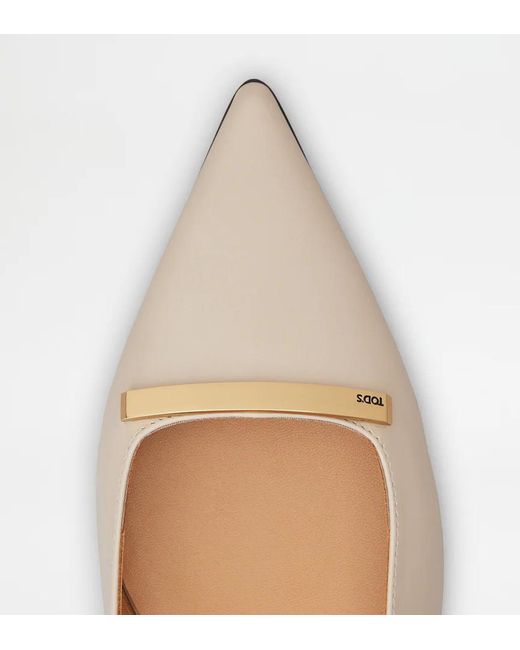 Tod's Natural Slingback Ballet Flats