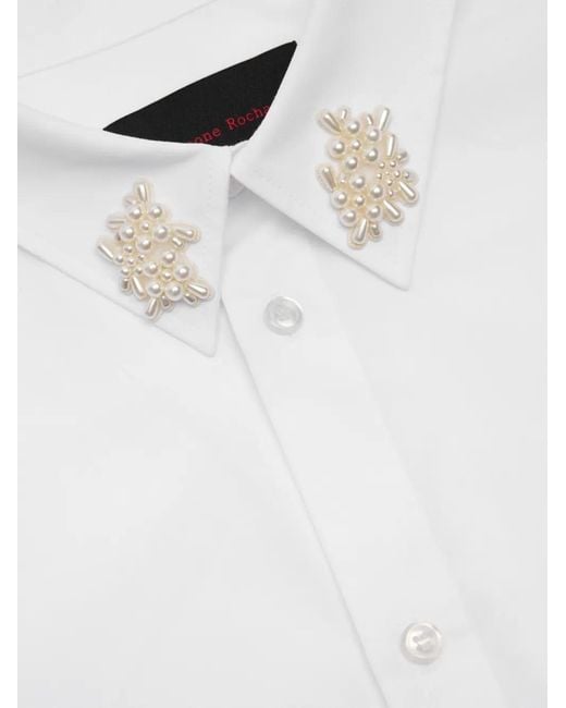 Simone Rocha White Pearl-Embellished Shirt for men