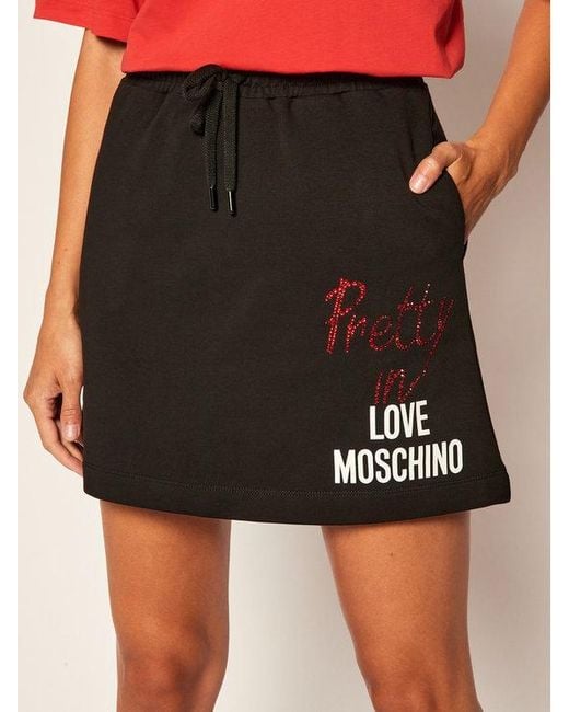 Moschino Black Logo Detail Skirt