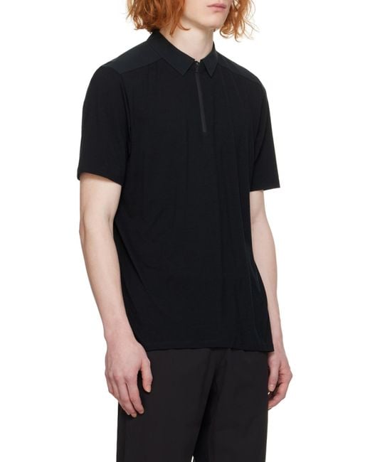 Arc'teryx Black Half-Zipper Short-Sleeved Polo Shirt for men