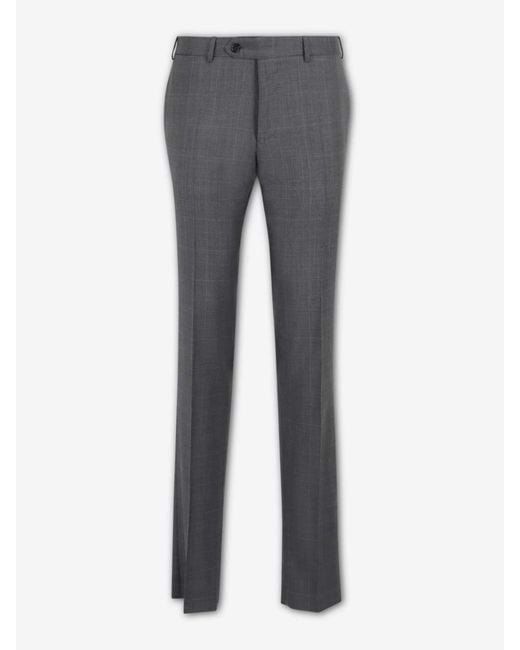 Canali Gray Check Button Suit for men