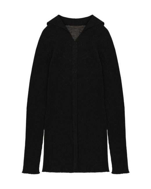 Rick Owens Black Ribbed Sweater for men