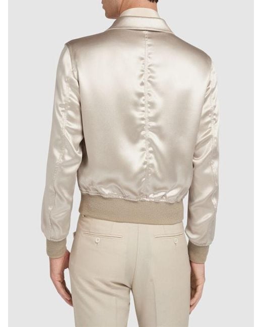 Tom Ford Natural Silk Satin Reversible Jacket for men