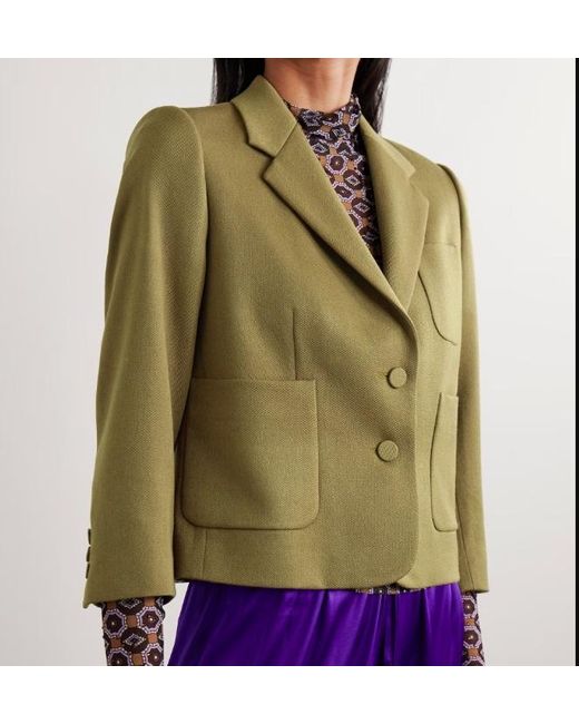 Dries Van Noten Green Single Breasted Jacket