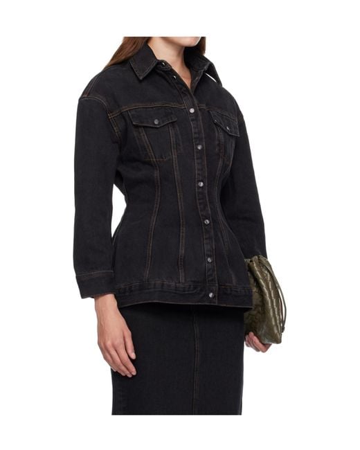 Wardrobe NYC Black Denim Jacket With Nipped Waist