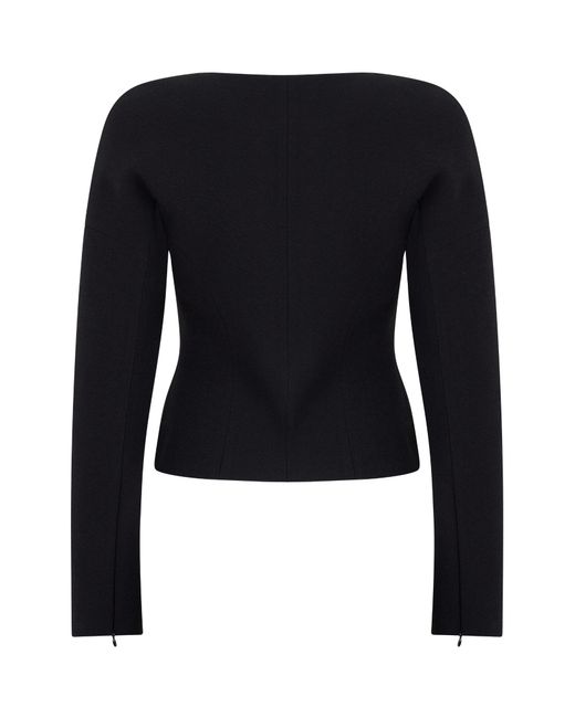 Blumarine Blue Cropped Jewel-Button Blazer