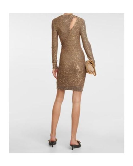 Stella McCartney Brown Sequined Minidress