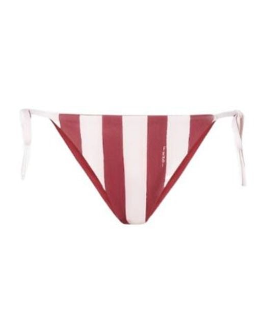 Fendi Red Striped Side-Tie Bikini Bottoms