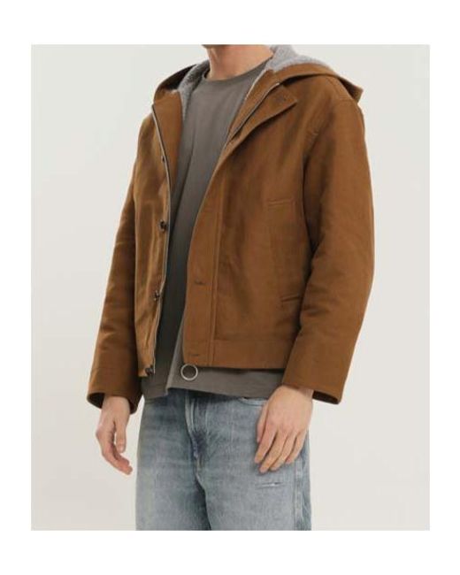 1989 STUDIO Brown Textured Button-Front Coat for men