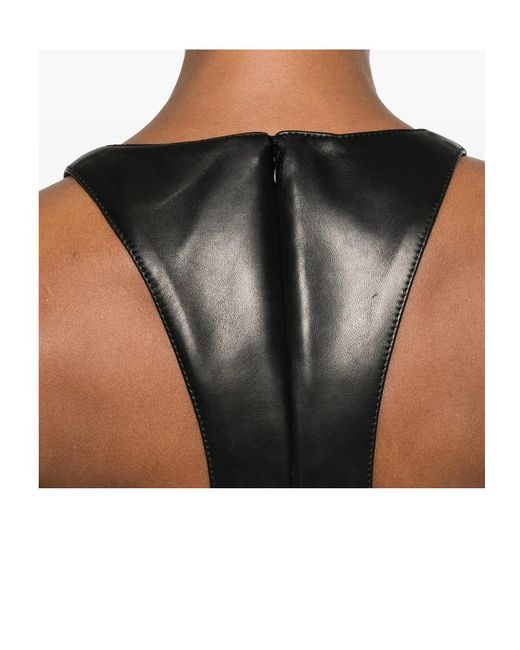 Givenchy Black Sleeveless Leather Mini Dress