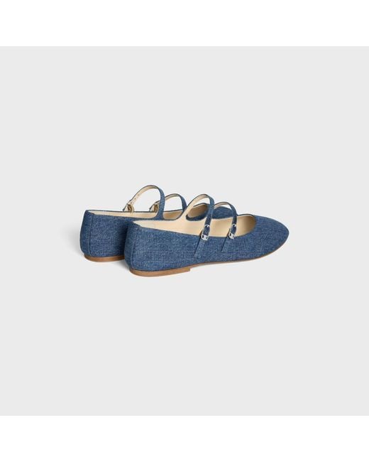 Céline Blue Les Ballerines Double Strap