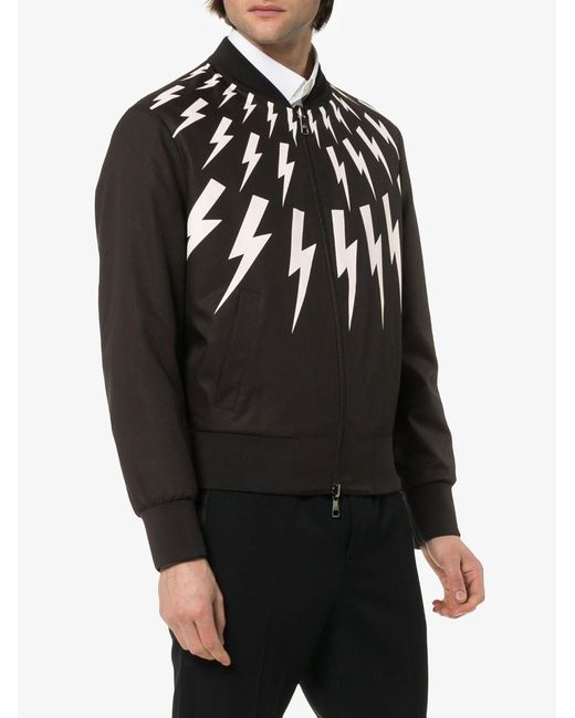 Neil Barrett Black Long-Sleeved Zipper Casual Jacket for men