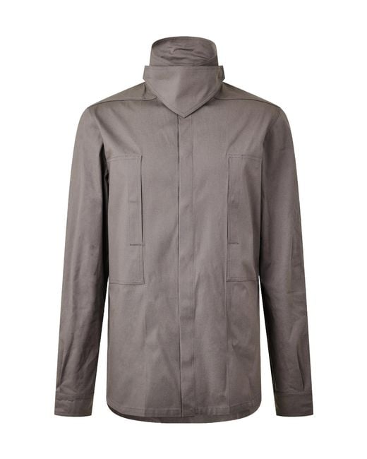 Rick Owens Gray Zip-Up Windproof Jacket for men