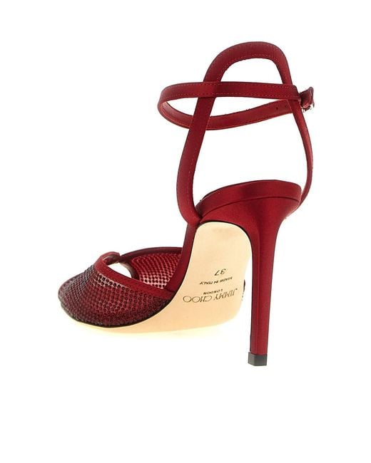 Jimmy Choo Red Stiletto-Heeled Sandals