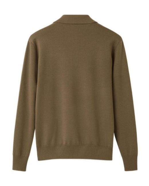 Loro Piana Green Buttonless Polo Shirt for men
