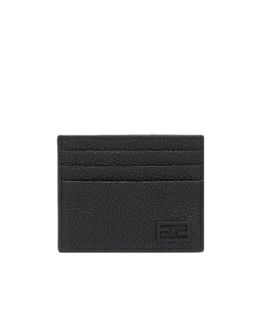 Fendi Black Baguette Plaque Cardholder for men