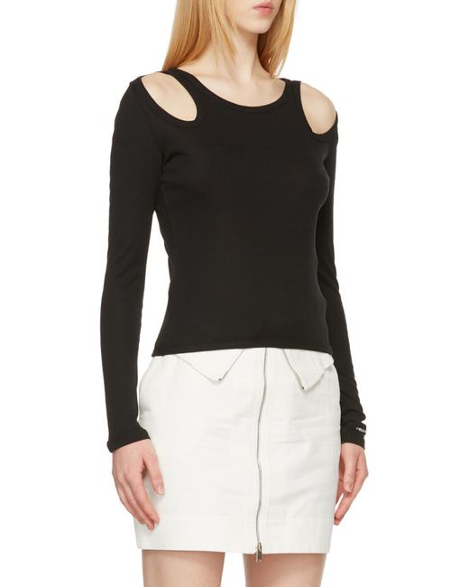Stella McCartney Black Cut-Out Long-Sleeve Top