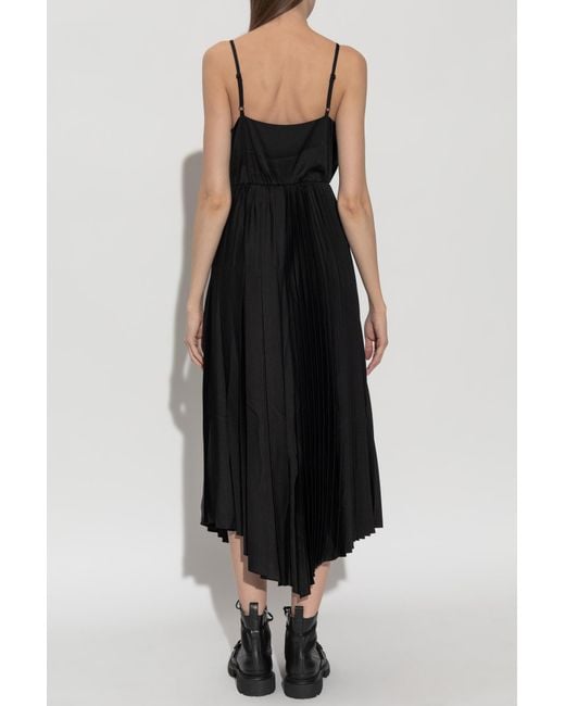 AllSaints Black Jax Two-Piece Pleated Dress