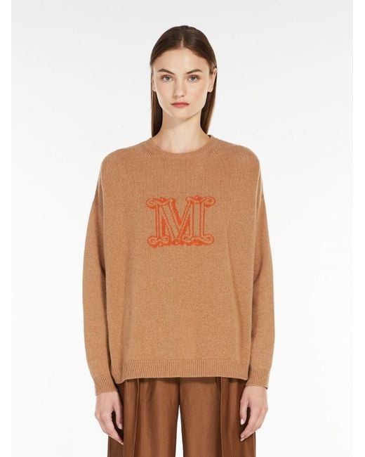 Max Mara Natural Monogram-Knit Jumper