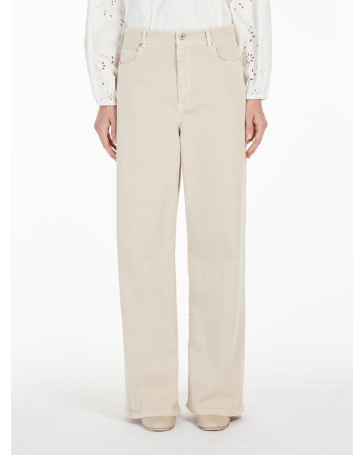 Weekend by Maxmara White Medina Logo Patch Wide Leg Trousers