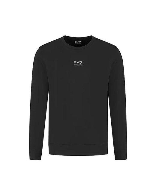 EA7 Black Logo-Print Sweater for men
