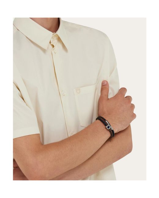 Ferragamo White Gancini Bracelet (20Cm) for men