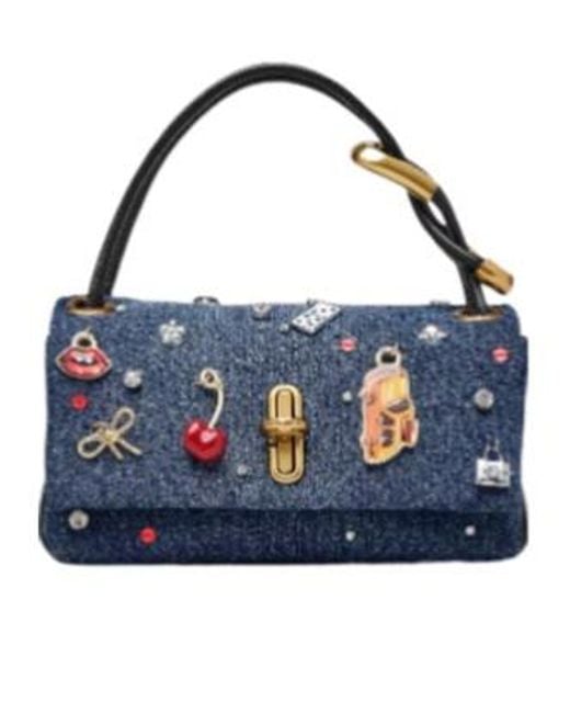 Marc Jacobs Blue The Trinket Charm Denim Large Dual Bag