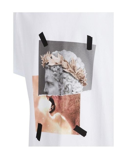 Neil Barrett White T-Shirt With Round Neck And Short Sleeves for men