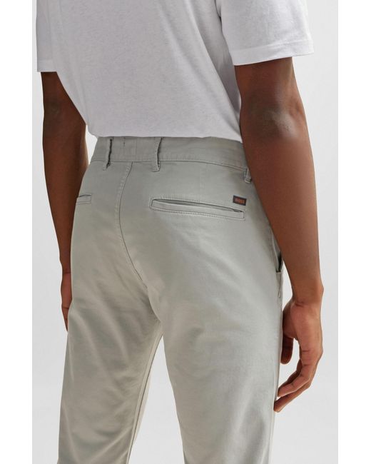 Boss Gray Belt-Loop Casual Pants for men