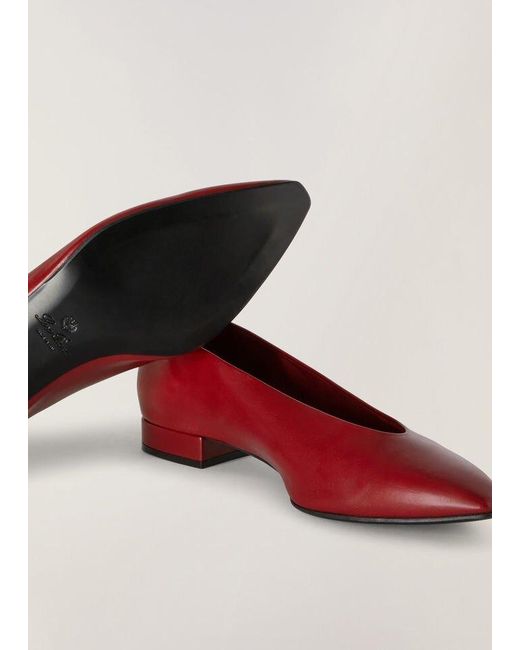 Loro Piana Red Rebecca Pointed Flat Shoes