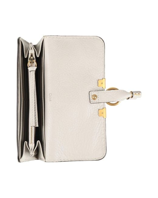 Chloé White Simple Leather Wallet