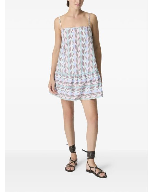 Missoni Blue Chevron-Patterned Mini Dress