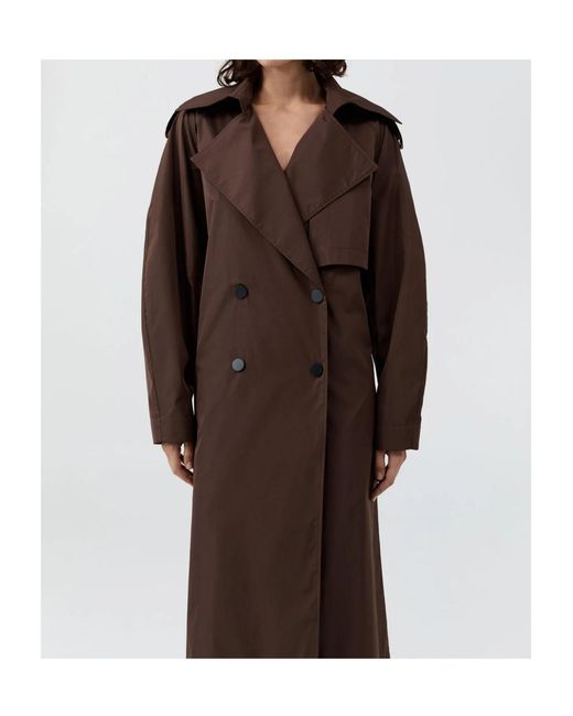 St. Agni Brown Double-Breasted Trench Coat