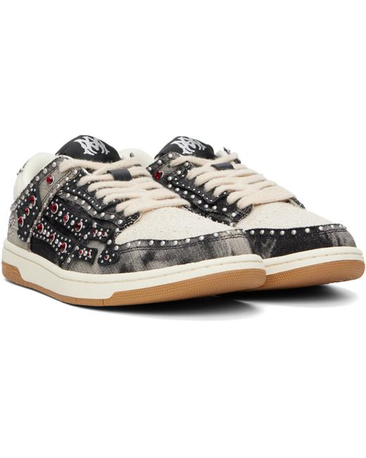 Amiri Blue Skel Top Low Embellished Sneakers for men