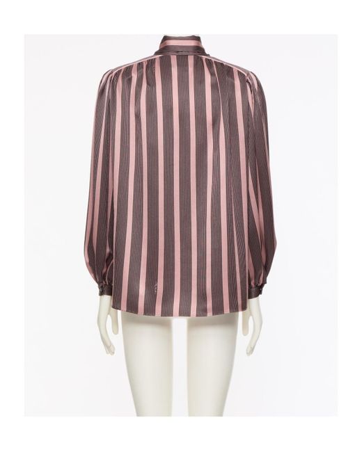 Valentino Red Striped Button-Up Top