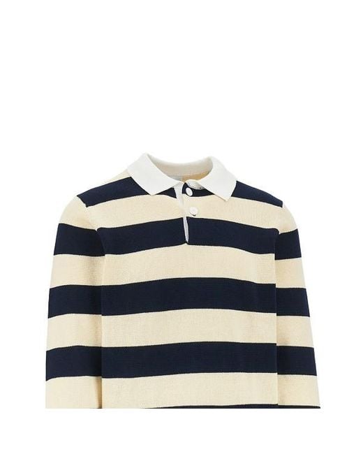 Aspesi Blue Striped Polo Shirt for men