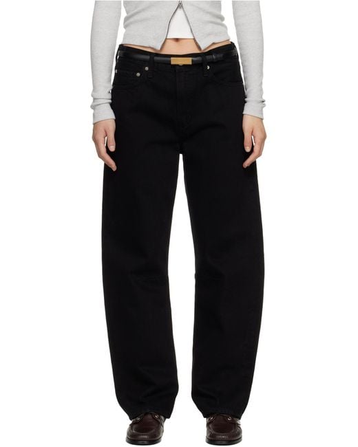 Citizens of Humanity Black Miro Long Mid-Rise Barrel-Leg Jeans
