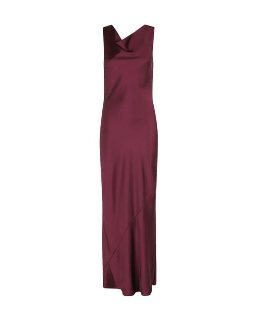 Norma Kamali Purple Sleeveless Low Back Drape Gown