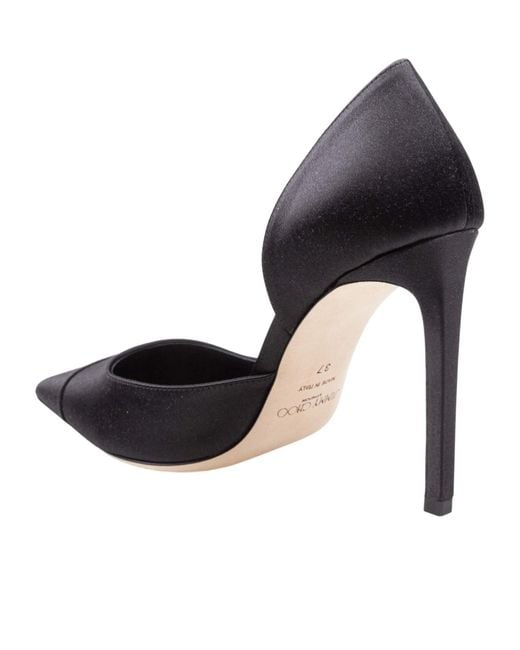 Jimmy Choo Black Shiny Satin Pump