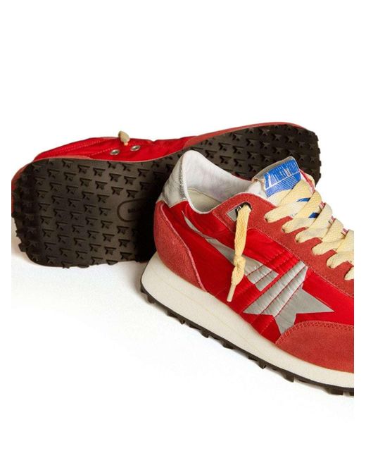 Golden Goose Deluxe Brand Red Sneakers With Star Accents