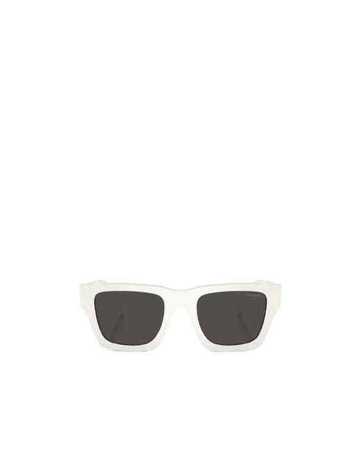Prada White Eyewear Square Frame Sunglasses for men
